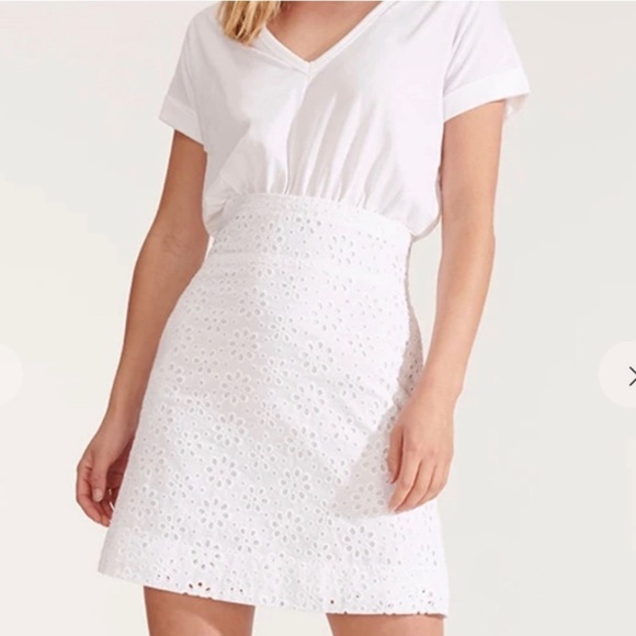 Jiya Eyelet T-Shirt Dress by Veronica Beard - Picture 3 of 8